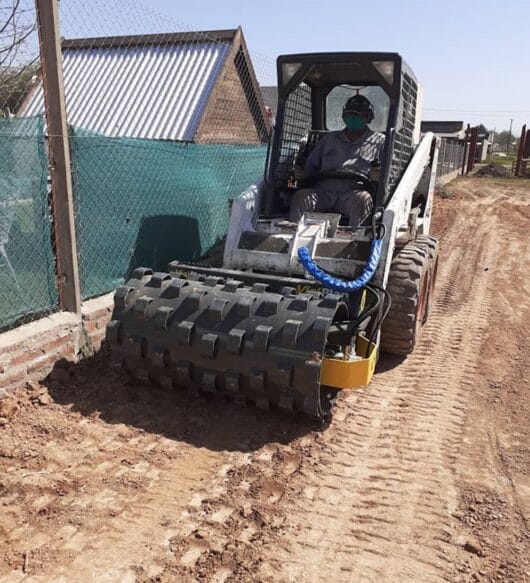 Implemento para minicargadora compactador para suelos con arcilla