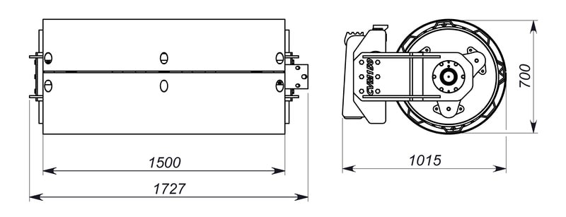Dimensiones de Compactador capa - CVM150-C