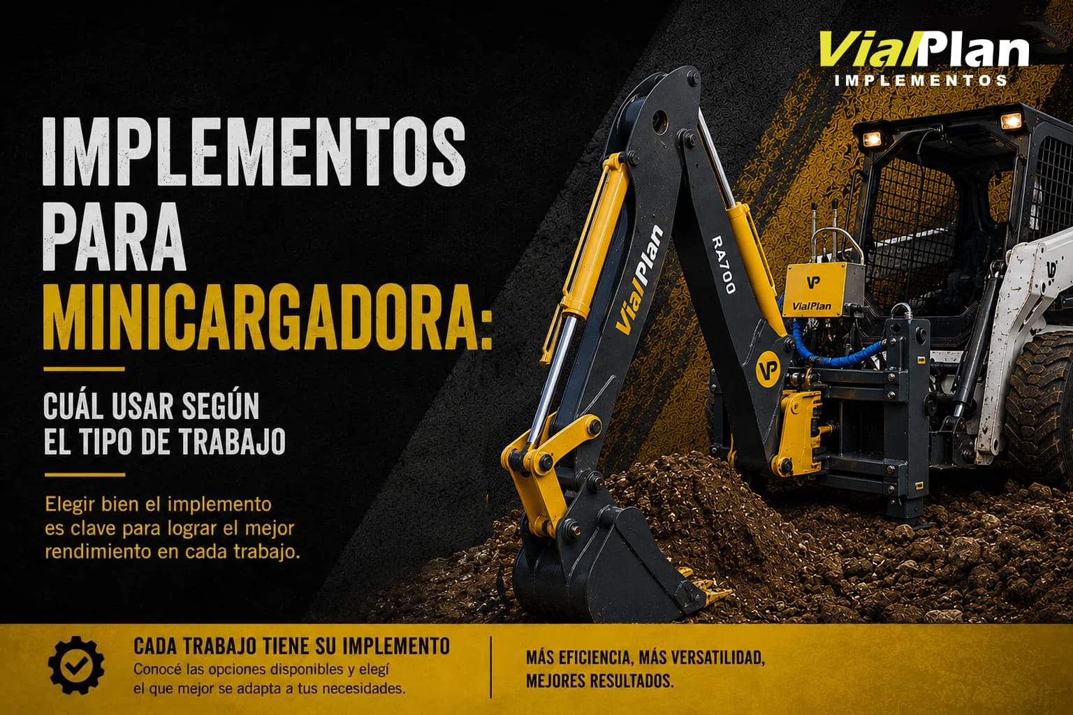 Implementos para minicargadora: cuál usar según el tipo de trabajo