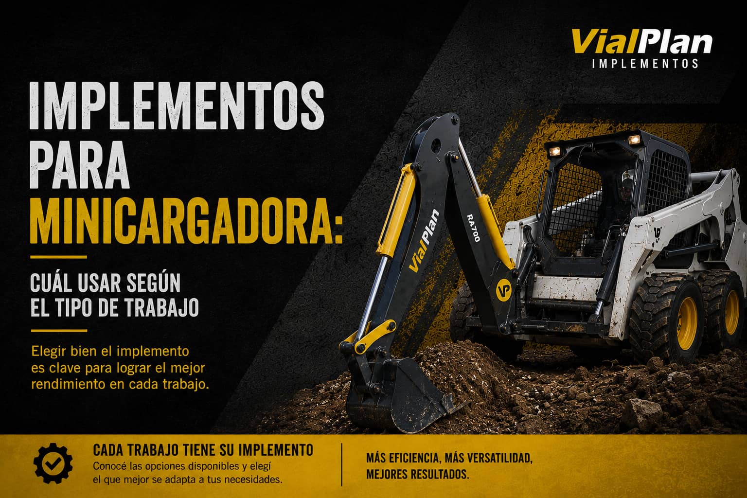 Implementos para minicargadora: cuál usar según el tipo de trabajo