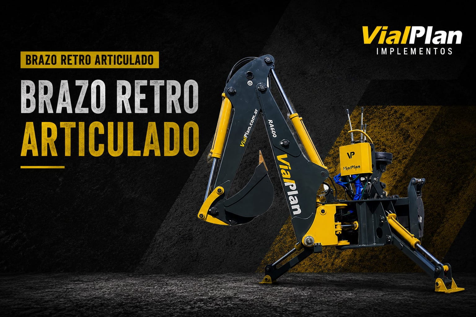 Brazo retro articulado RA600 para minicargadora — VialPlan