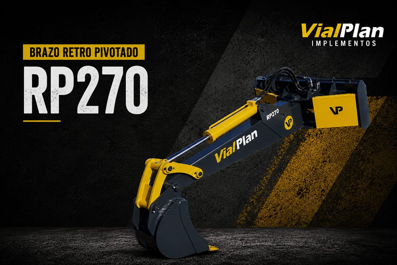 Brazo retro pivotado RP270 para minicargadora — VialPlan