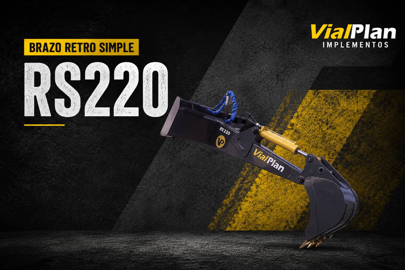 Brazo retro simple RS220 para minicargadora — VialPlan