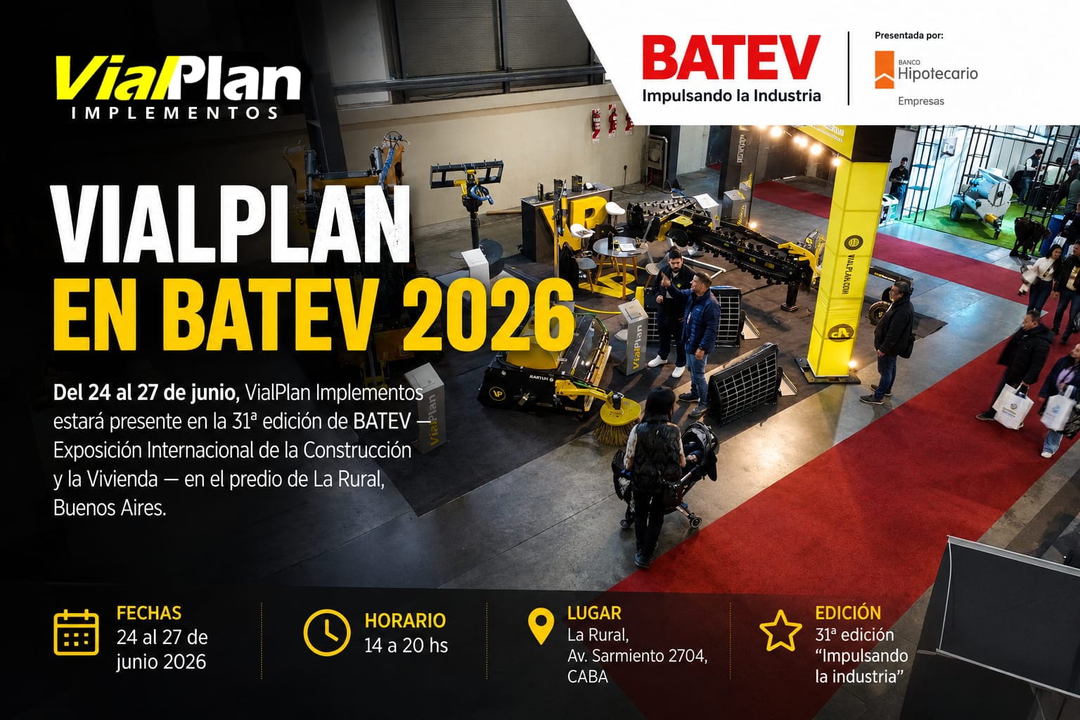 BATEV 2026: VialPlan vuelve a La Rural con implementos para obra y construcción